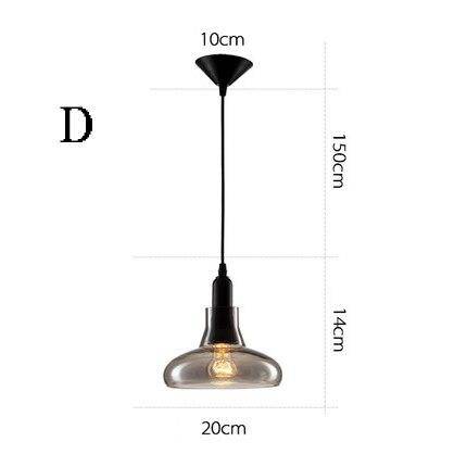Suspension design LED noire avec abat-jour arrondie en verre - vue 8 sur 8