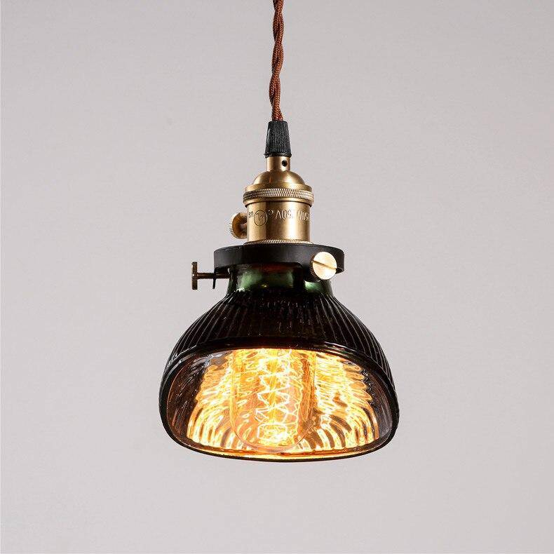 Suspension rétro LED avec abat-jour noir et doré - vue 2 sur 5