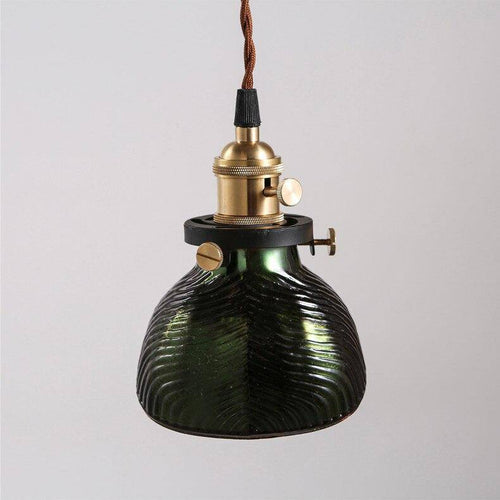 Suspension rétro LED avec abat-jour noir et doré - vue 3 sur 5