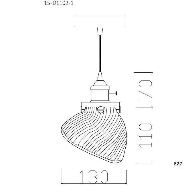 Suspension rétro LED avec abat-jour noir et doré - vue 5 sur 5