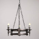 Suspension retro LED avec chaines et abat-jour métal