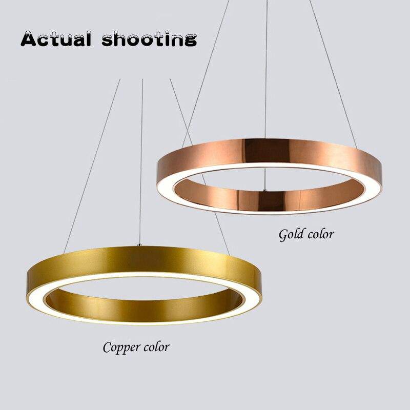 Suspension design LED avec cercle en métal aux bords épais Luxury - vue 3 sur 5