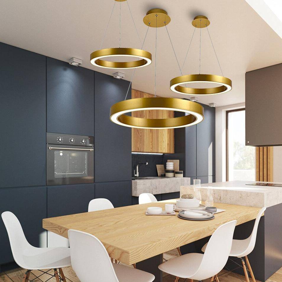 Suspension design LED avec cercle en métal aux bords épais Luxury - vue 4 sur 5