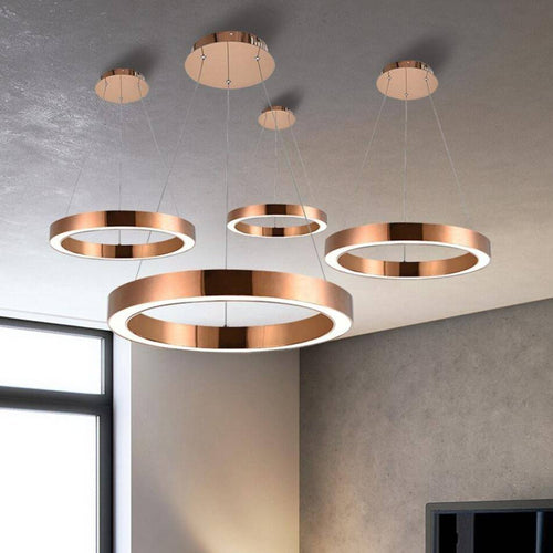 Suspension design LED avec cercle en métal aux bords épais Luxury - vue 2 sur 5