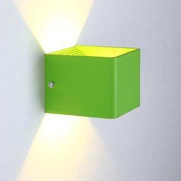 Applique murale moderne LED en cube métal coloré - vue 9 sur 14