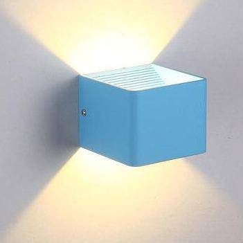 Applique murale moderne LED en cube métal coloré - vue 8 sur 14