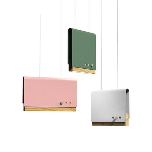 Suspension design LED avec abat-jour plat en métal coloré Art - vue 5 sur 16