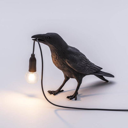 Applique murale LED avec oiseau qui tient une lampe dans son bec - vue 3 sur 10