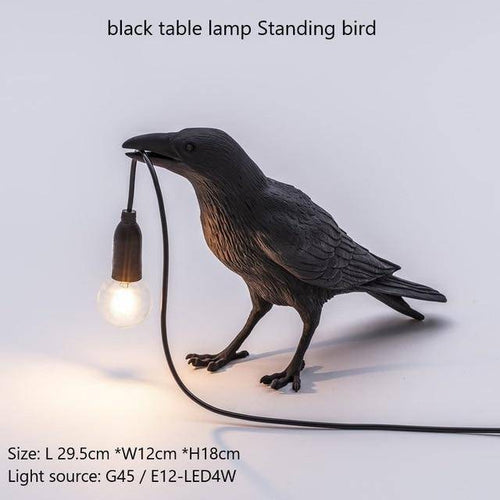 Applique murale LED avec oiseau qui tient une lampe dans son bec - vue 7 sur 10