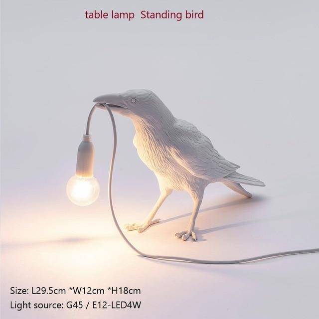 Applique murale LED avec oiseau qui tient une lampe dans son bec - vue 3 sur 10