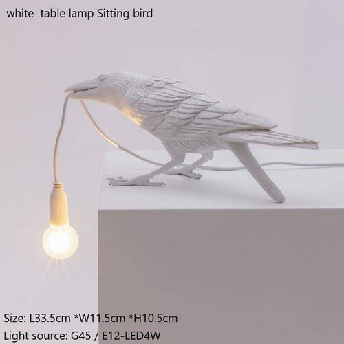 Applique murale LED avec oiseau qui tient une lampe dans son bec - vue 6 sur 10
