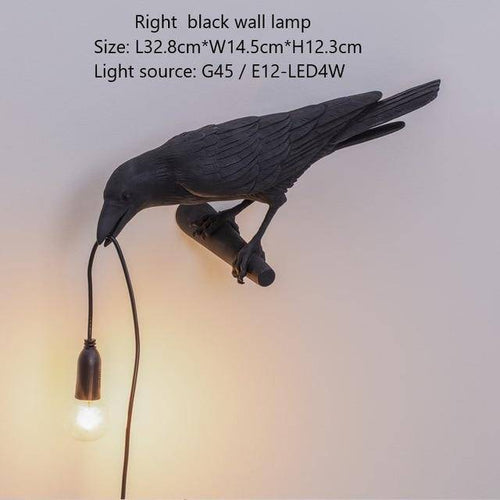 Applique murale LED avec oiseau qui tient une lampe dans son bec - vue 8 sur 10