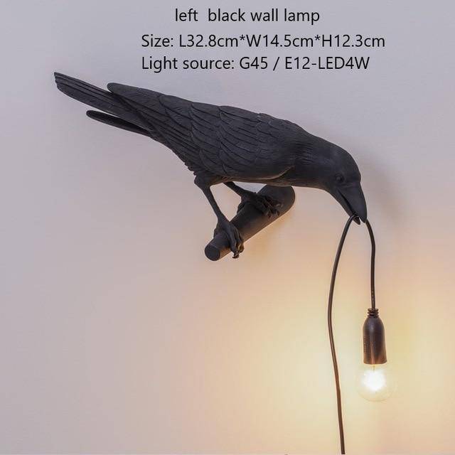 Applique murale LED avec oiseau qui tient une lampe dans son bec - vue 4 sur 10