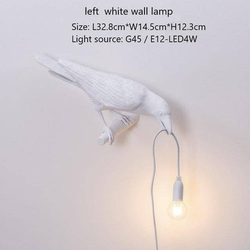 Applique murale LED avec oiseau qui tient une lampe dans son bec - vue 9 sur 10