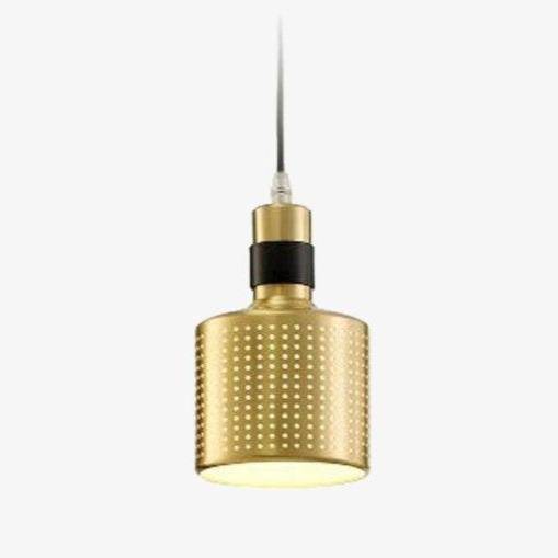 Suspension design LED cylindre arrondi en métal cuivré - vue 1 sur 6