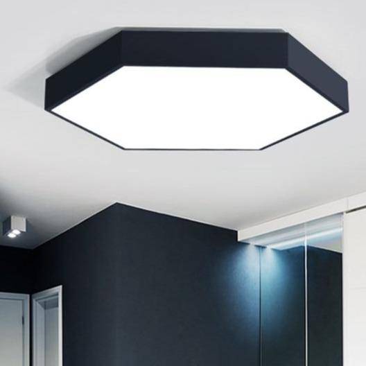 Plafonnier LED hexagone noir - vue 2 sur 2