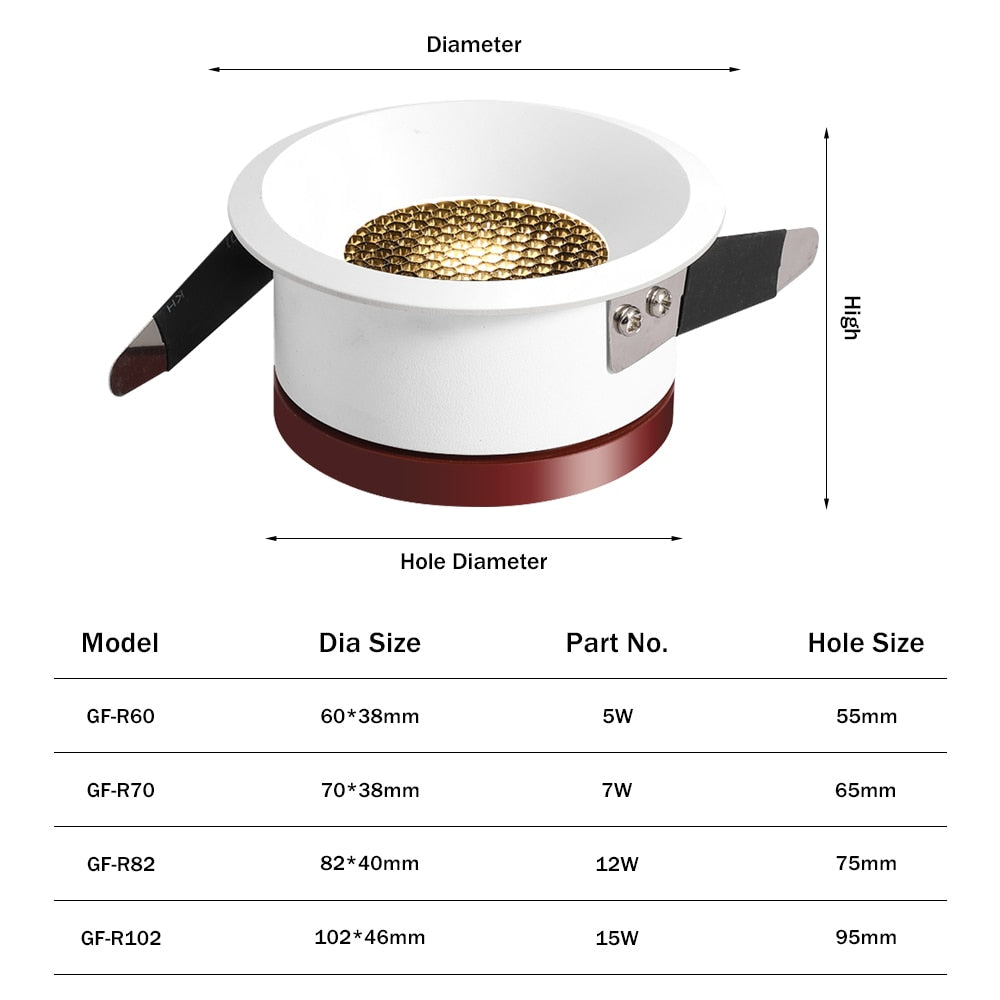 Spot moderne LED style ruche dimmable et encastrable Phoebe - vue 7 sur 7