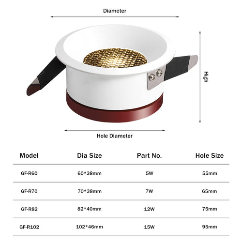 Spot moderne LED style ruche dimmable et encastrable Phoebe - vue 8 sur 7