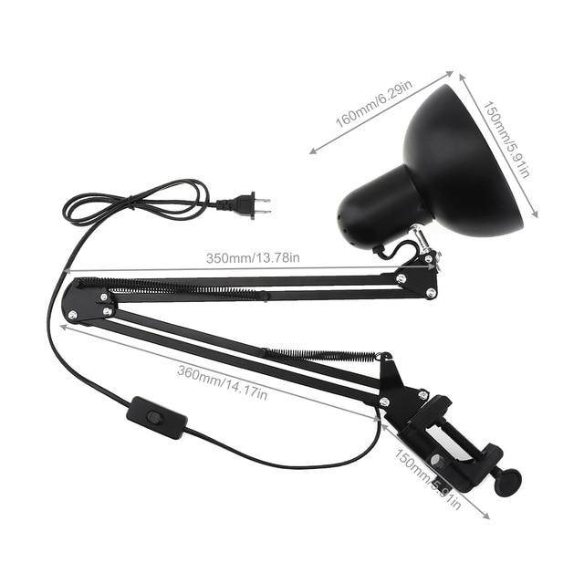 Lampe de bureau LED à pince à bras articulé noir - vue 6 sur 7