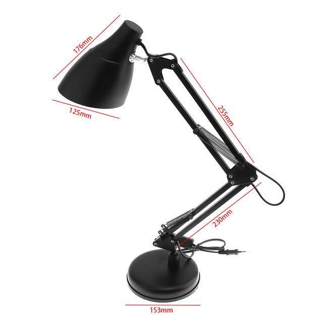 Lampe de bureau LED à pince à bras articulé noir - vue 3 sur 7