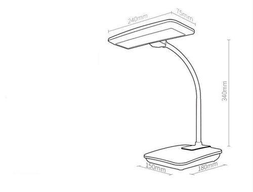Lampe de bureau blanche à LED 3 niveaux Touch - vue 5 sur 4