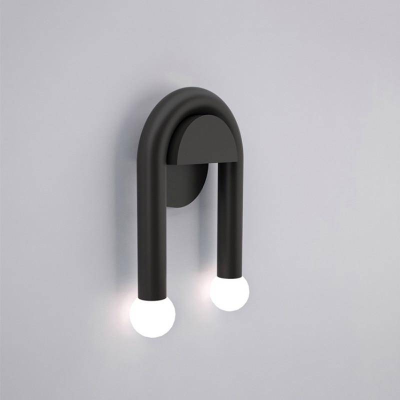 Applique murale design à LED noire avec deux boules en verre Shadow - vue 3 sur 5