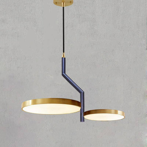 Suspension design LED avec cercle doré et finitions Creative - vue 4 sur 11