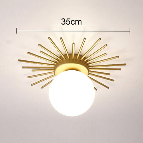 Plafonnier moderne LED avec soleil métallique et globe Sana - vue 8 sur 10