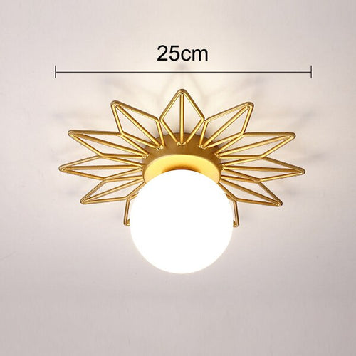 Plafonnier moderne LED avec soleil métallique et globe Sana - vue 9 sur 10