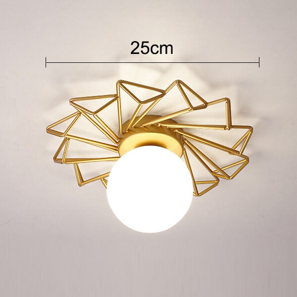 Plafonnier moderne LED avec soleil métallique et globe Sana - vue 5 sur 10