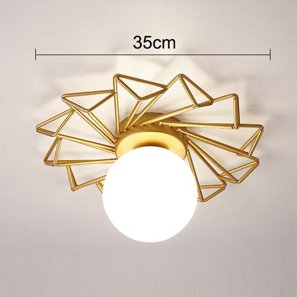 Plafonnier moderne LED avec soleil métallique et globe Sana - vue 10 sur 10