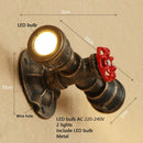 Applique murale retro LED style tuyau métallique Tino