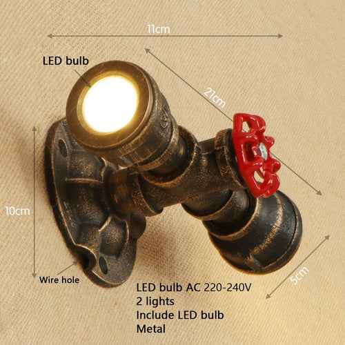 Applique murale retro LED style tuyau métallique Tino - vue 15 sur 14