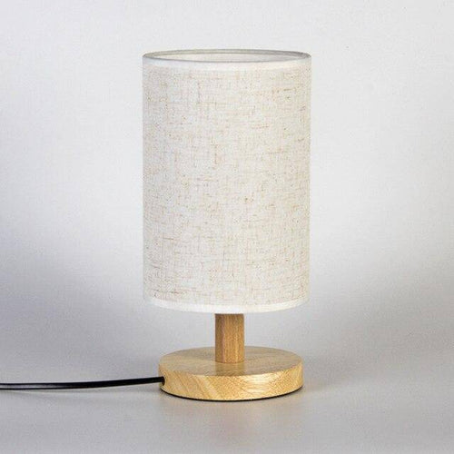 Lampe de chevet avec abat-jour en tissu cylindrique - vue 6 sur 9
