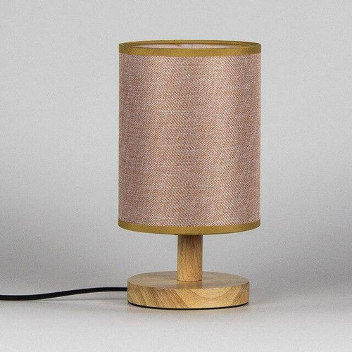 Lampe de chevet avec abat-jour en tissu cylindrique - vue 5 sur 9