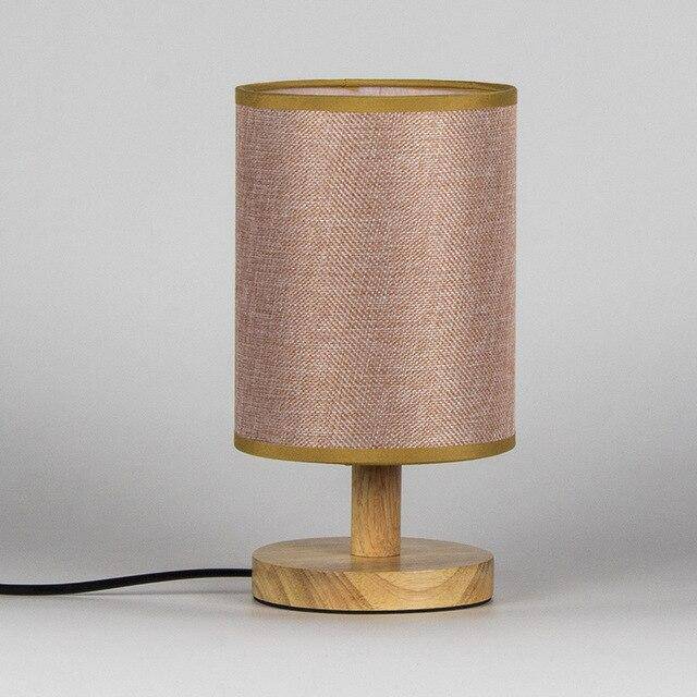 Lampe de chevet avec abat-jour en tissu cylindrique - vue 4 sur 9