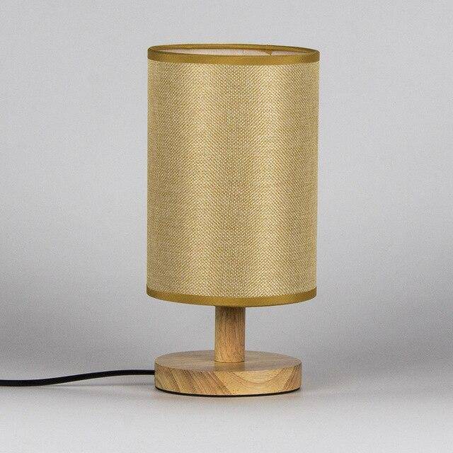 Lampe de chevet avec abat-jour en tissu cylindrique - vue 3 sur 9