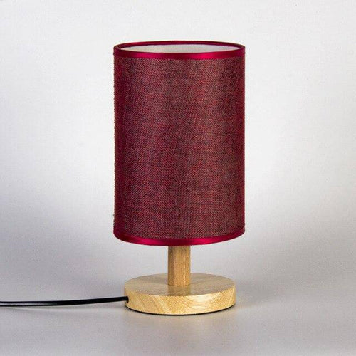 Lampe de chevet avec abat-jour en tissu cylindrique - vue 10 sur 9