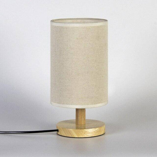 Lampe de chevet avec abat-jour en tissu cylindrique - vue 9 sur 9