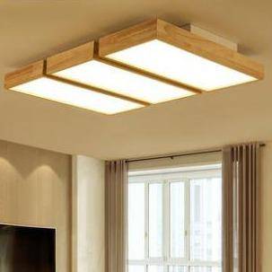 Plafonnier en bois à LED avec 1 ou plusieurs rectangles - vue 4 sur 5