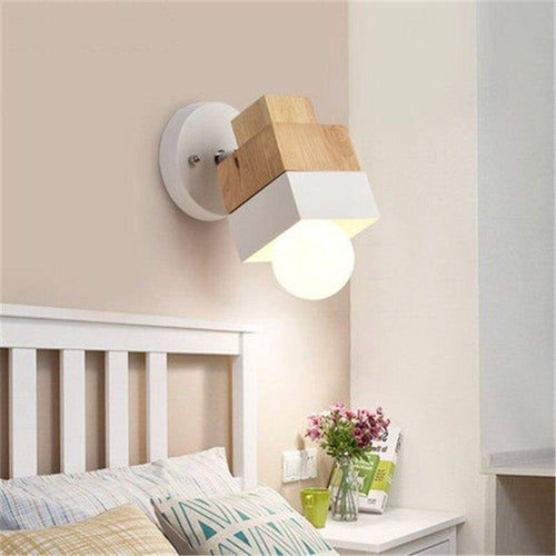 Applique murale LED en bois Creative (cube ou cylindre) - vue 3 sur 7