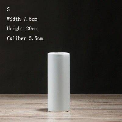 Vase en céramique design en cylindre style minimaliste - vue 9 sur 11