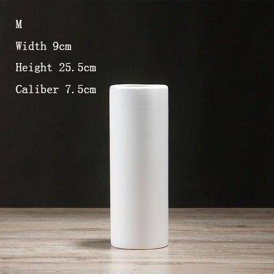 Vase en céramique design en cylindre style minimaliste - vue 10 sur 11
