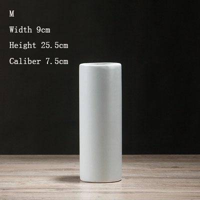 Vase en céramique design en cylindre style minimaliste - vue 6 sur 11