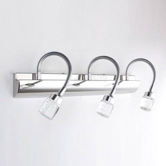 Applique murale LED pour miroir et salle de bain avec lampe dirigeable en verre - vue 3 sur 6