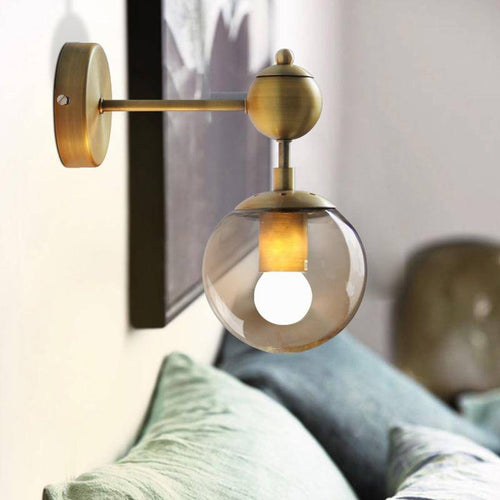 Applique murale rétro dorée à boule en verre Style - vue 4 sur 6