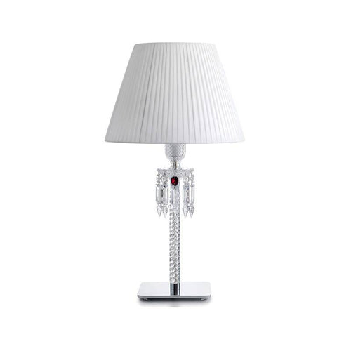 Lampe de chevet rétro LED avec abat-jour blanc et verre cristal Diamond - vue 2 sur 2