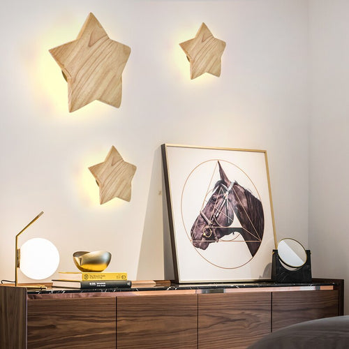 Applique murale pour enfant forme d'étoile en bois Stary - vue 2 sur 6