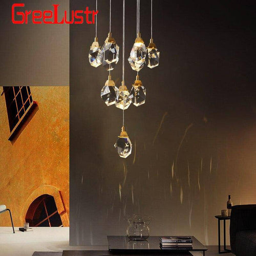 Applique murale design à LED avec verre en pierre de cristal Loft - vue 3 sur 4