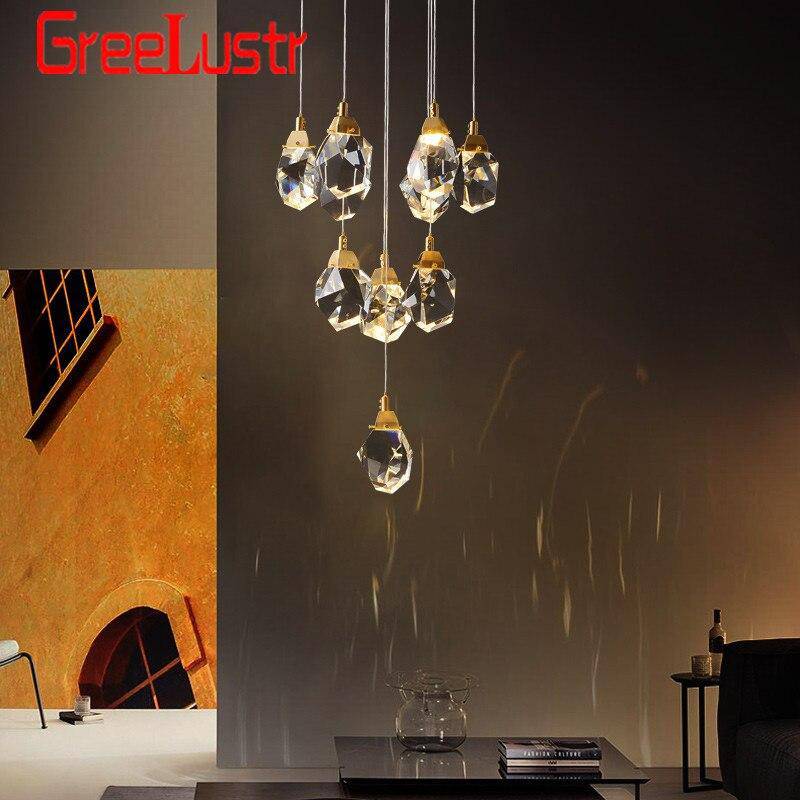 Applique murale design à LED avec verre en pierre de cristal Loft - vue 3 sur 4
